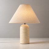 Helios Marble Table Lamp, Beige
