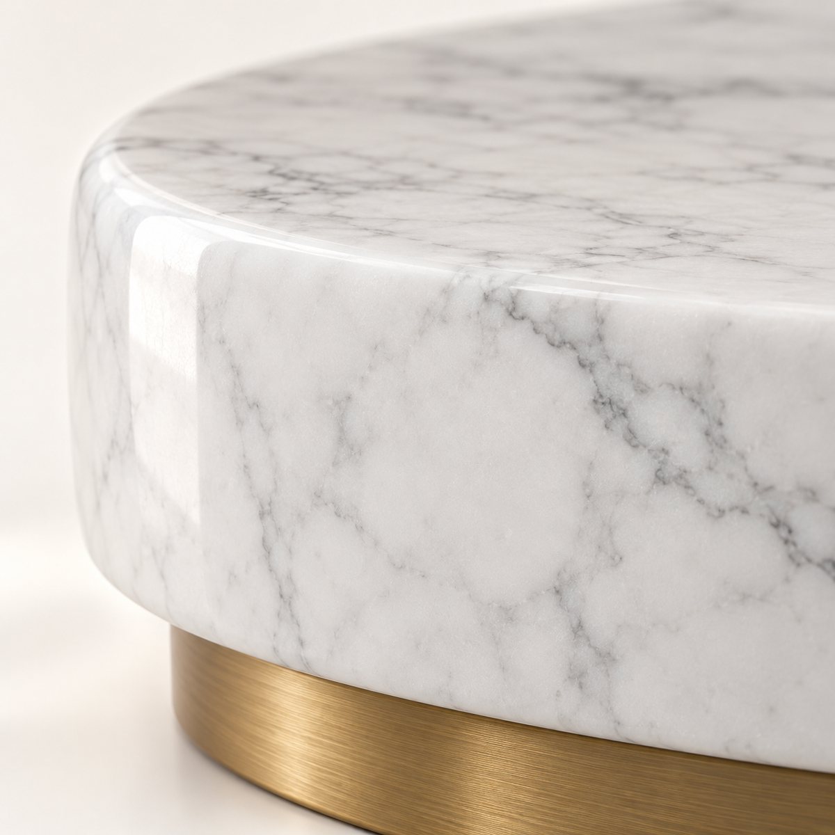 Kora Marble Lantern Table Lamp, white marble, studio photo