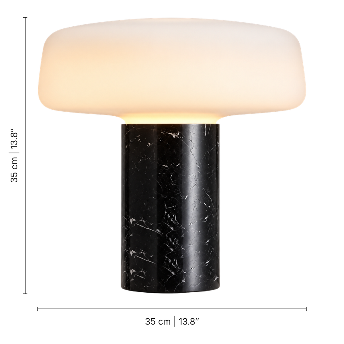 Velka Danish Marble Table Lamp, dimensions