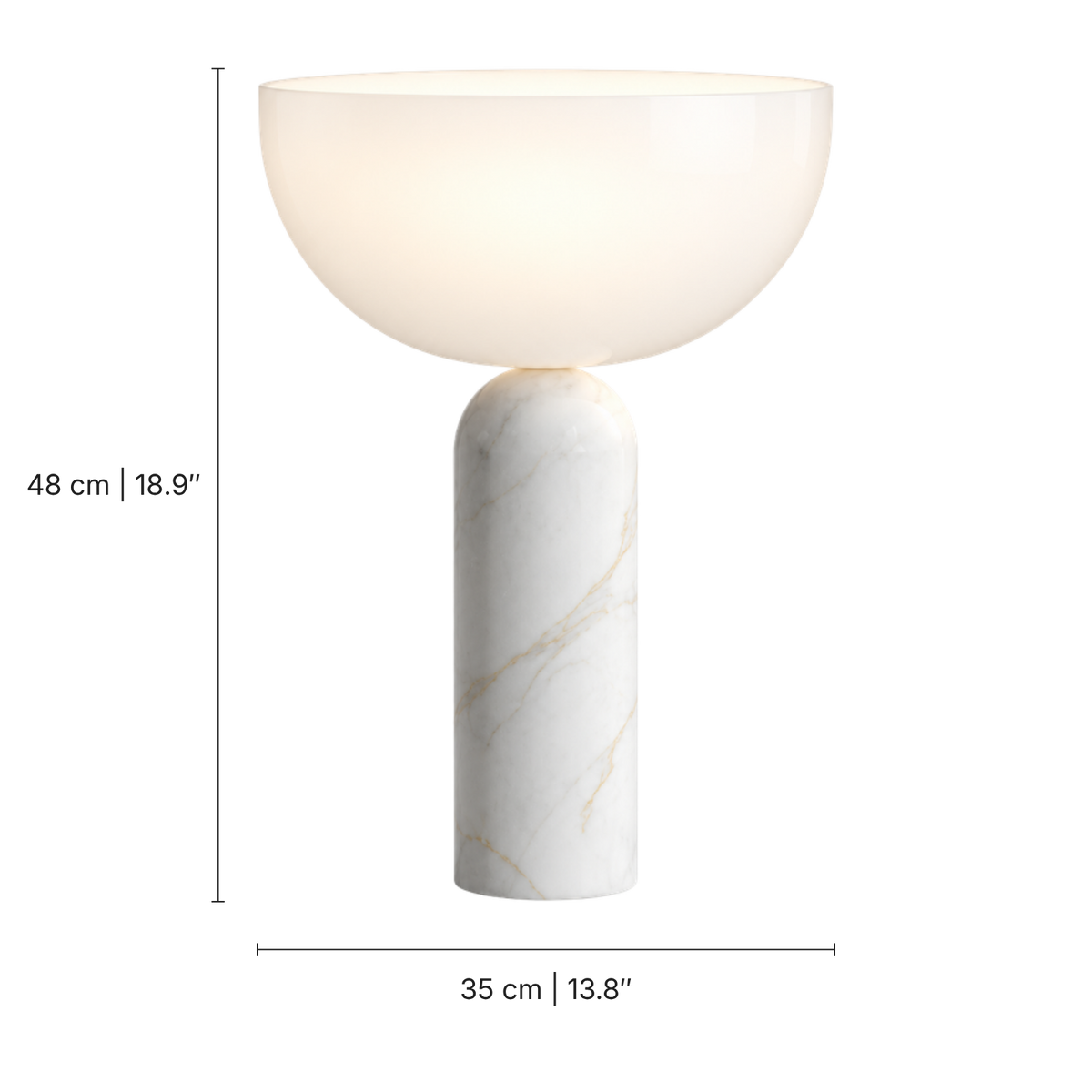 Serena Marble Dome Table Lamp, dimensions