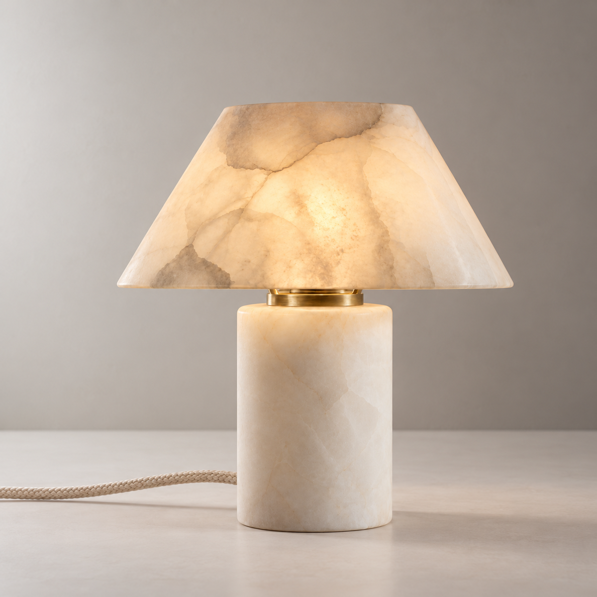 Clara Alabaster Cone Table Lamp