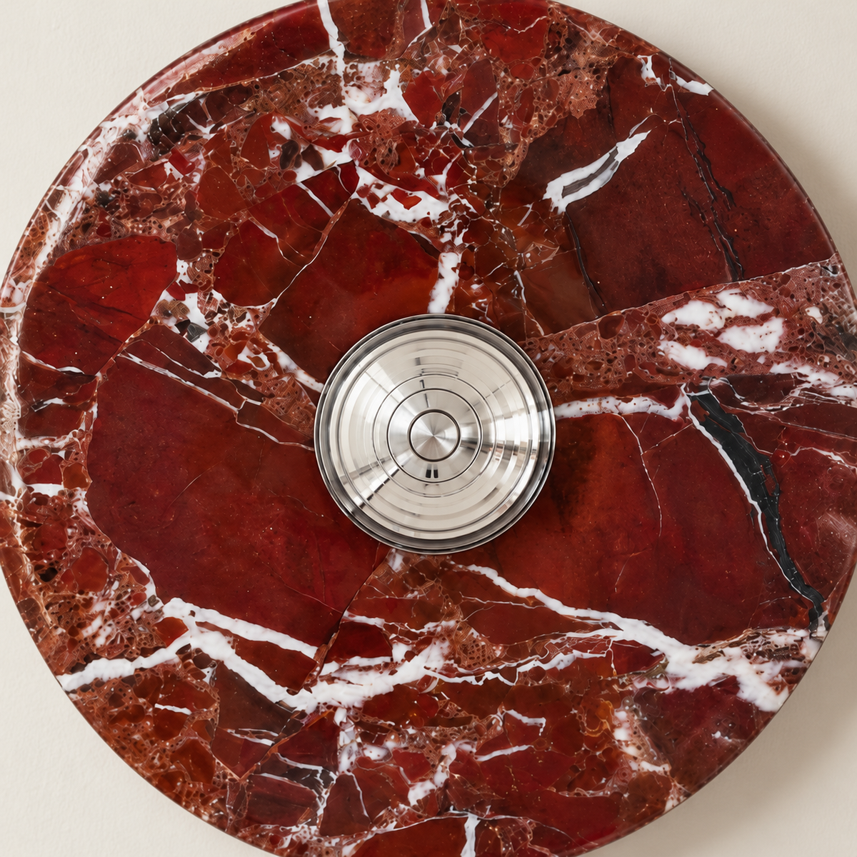 Marsala Marble Disc Wall Light, studio photo