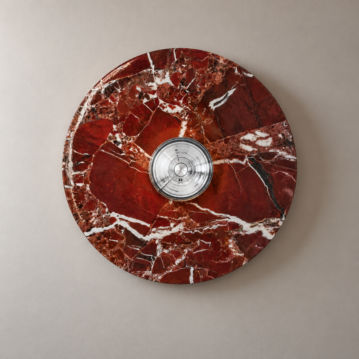 Marsala Marble Disc Wall Light, studio photo