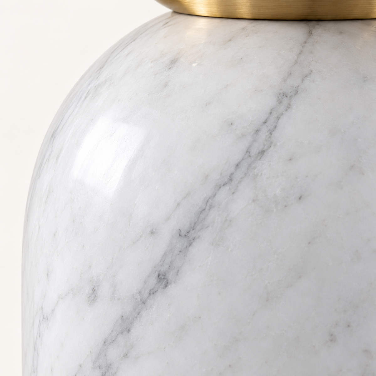 Paloma Marble Table Lamp, white marble, studio photo
